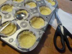Forming sopes in muffin cups